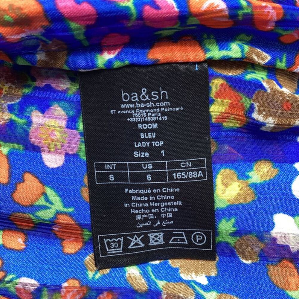 Ba&Sh Floral-Print Mock Neck Blouse in Multicolor Polyester - Picture 6 of 7